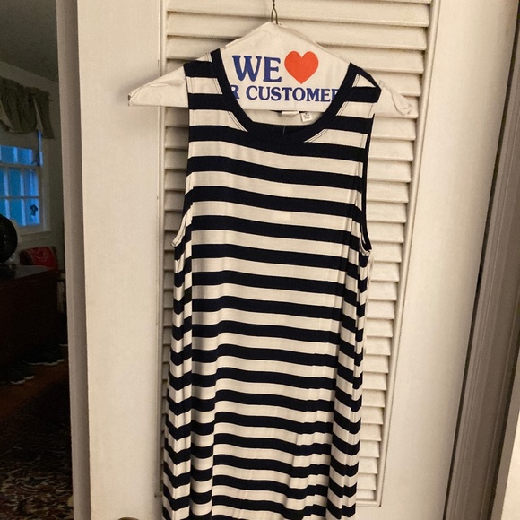 Navy and white striped dress - Picture 2 of 3